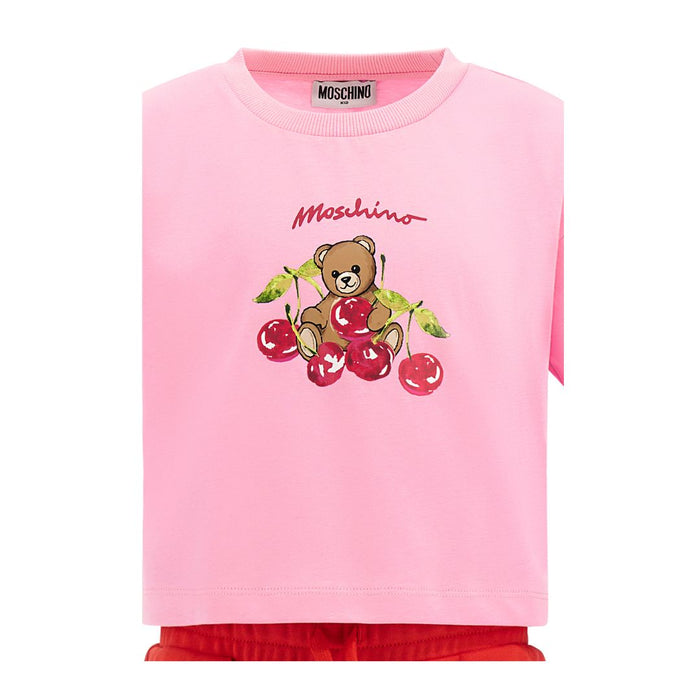 Girls Pink & Red Cherry Shorts Set