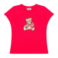 Girls Red Teddy & Sequin Bow T-Shirt