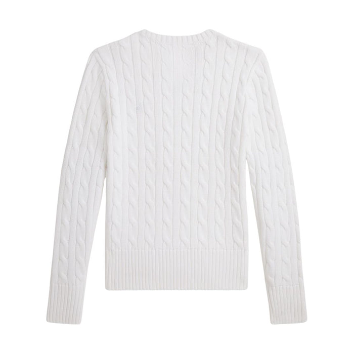 Girls White Cable Knit Jumper