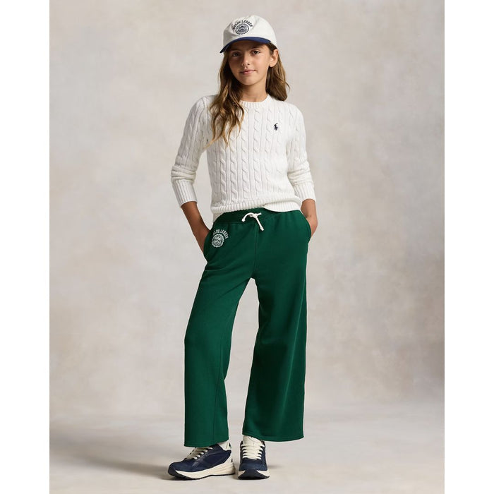 Girls White Cable Knit Jumper