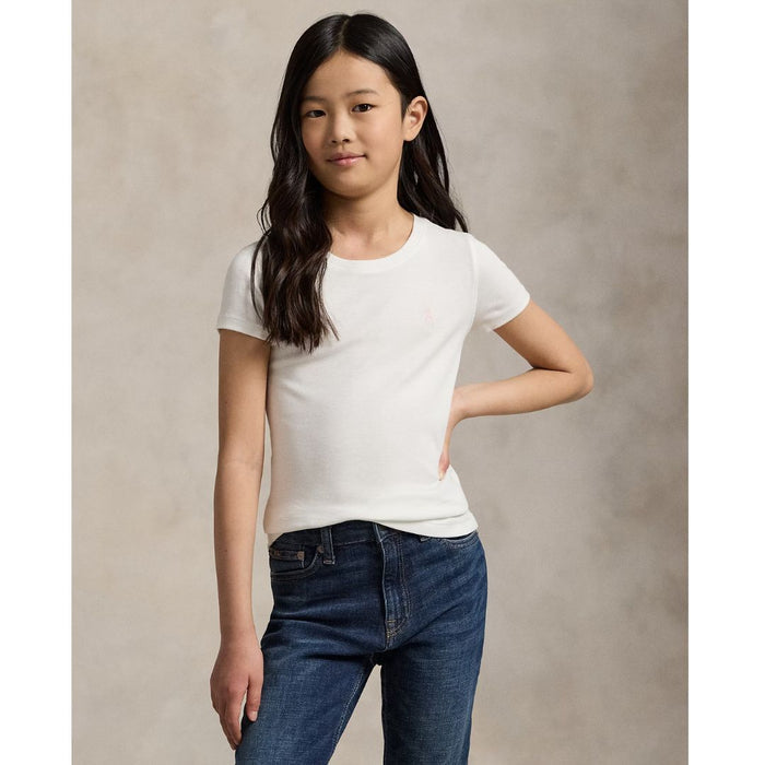 Girls White Embroidered Pony T-Shirt