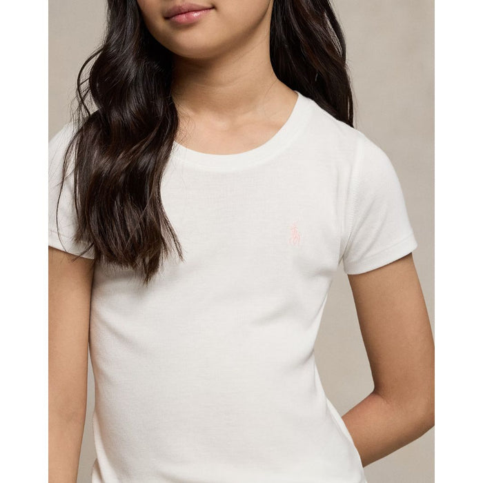 Girls White Embroidered Pony T-Shirt