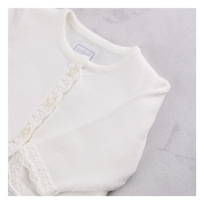 Girls White Knitted Cardigan