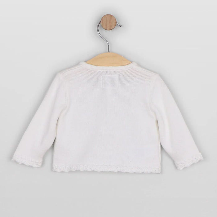 Girls White Knitted Cardigan