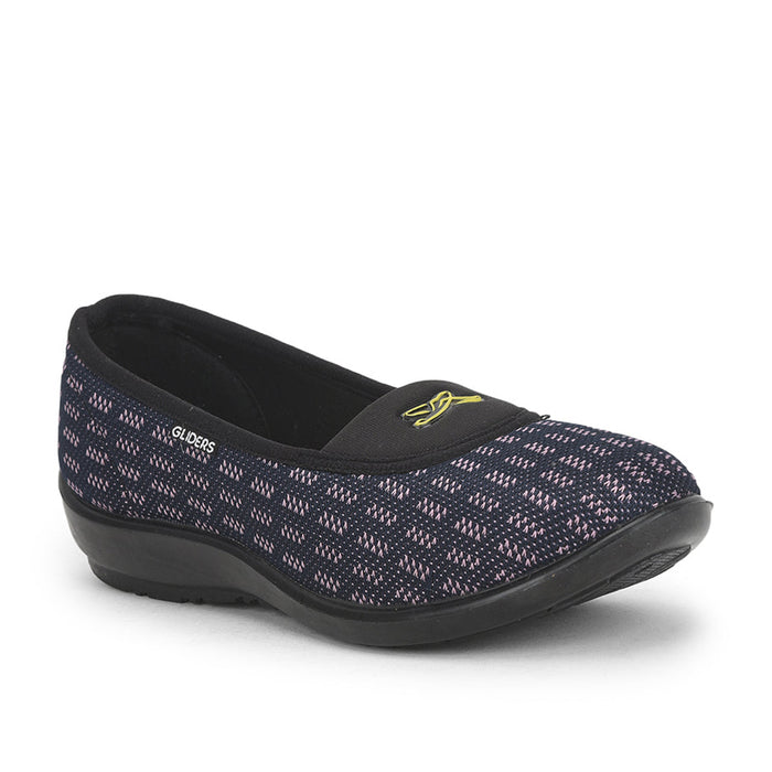 Gliders (N.Blue) Casual Ballerina Shoes For Ladies ELENA-138 By Liberty