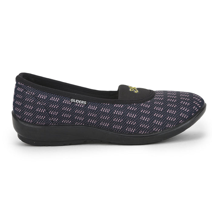 Gliders (N.Blue) Casual Ballerina Shoes For Ladies ELENA-138 By Liberty