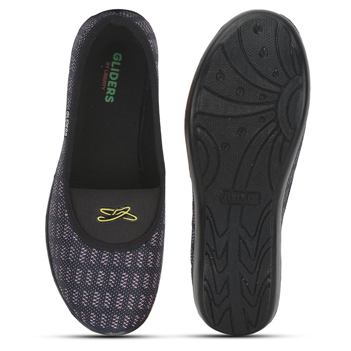 Gliders (N.Blue) Casual Ballerina Shoes For Ladies ELENA-138 By Liberty