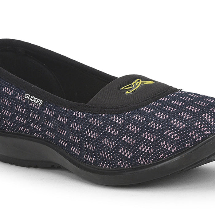 Gliders (N.Blue) Casual Ballerina Shoes For Ladies ELENA-138 By Liberty