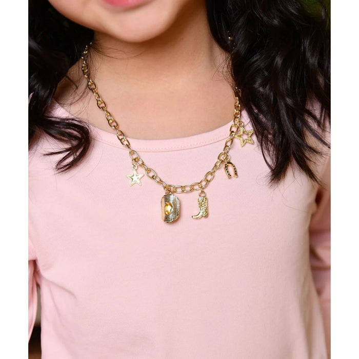 Gold Cowgirl Charm Necklace