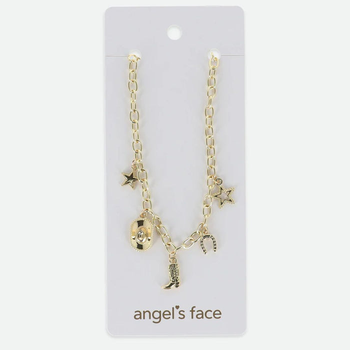 Gold Cowgirl Charm Necklace