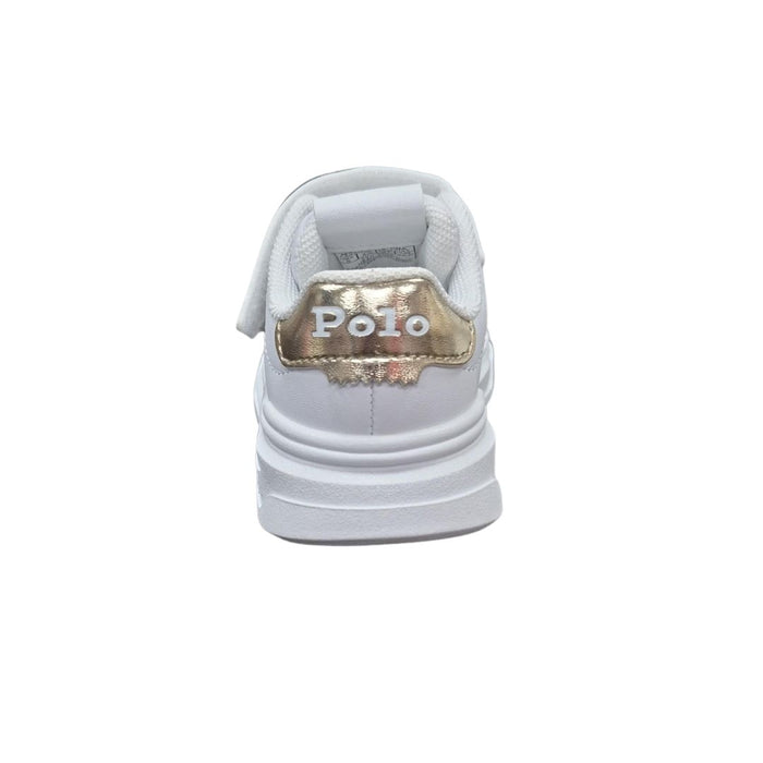 Gold & White "Heritage Court" Velcro Trainers