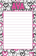 Graffiti Hearts Personalized Lined Notepad