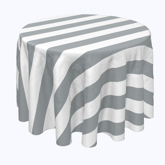 Gray & White Cabana Stripe Rounds