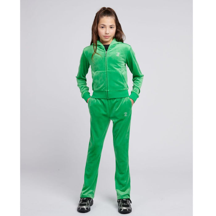Green Bootcut Diamante Logo Tracksuit