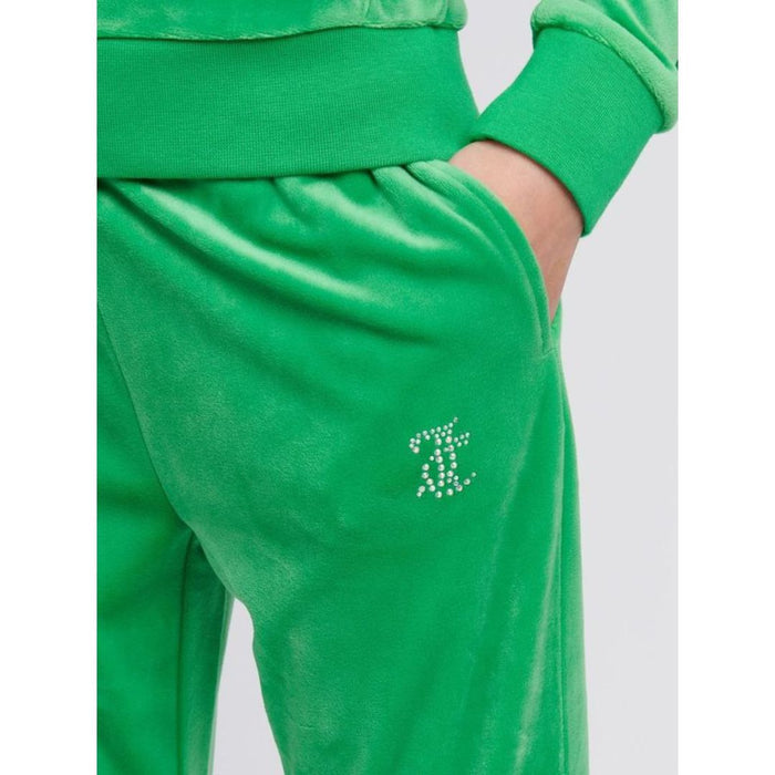 Green Bootcut Diamante Logo Tracksuit