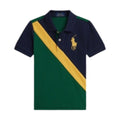 Green & Navy Large Pony Polo Shirt