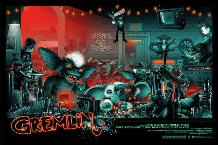 Gremlins by Vance Kelly, 36" x 24" Screen Print