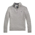Grey Cable Knit 1/4 Zip Jumper