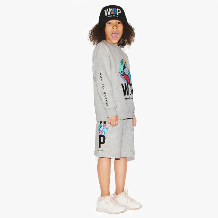 Grey Marl Printed WOP Logo Shorts