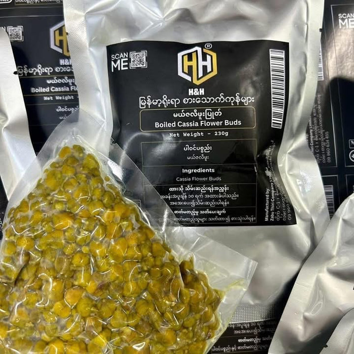 H & H Boiled Cassia Flower Buds (မယ် ဇလီ ဖူး ပြုတ်) - Myanmar Food USA