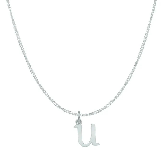 U / white gold curb chain 16 inches (41 cm)