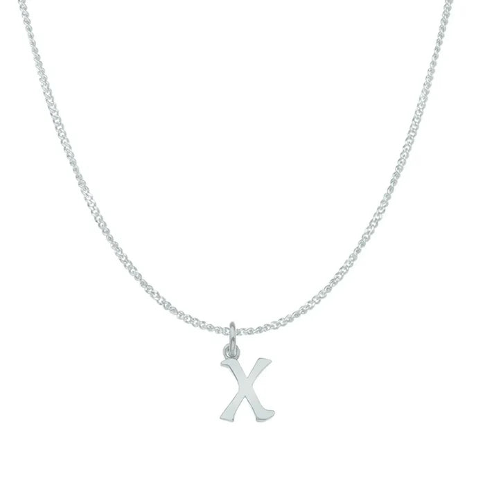 X / white gold curb chain 16 inches (41 cm)