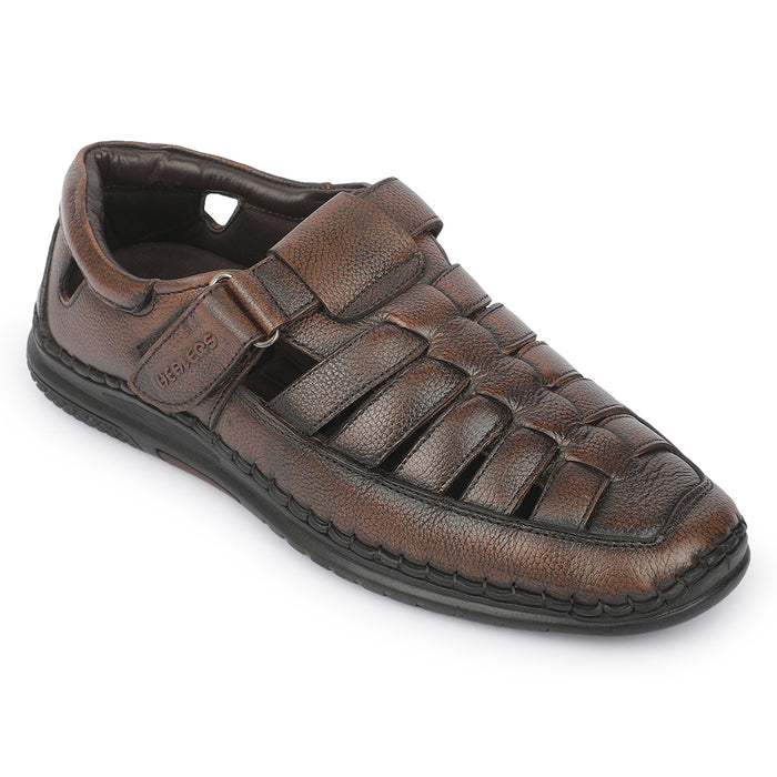Healers ASL-11 Brown Casual Flat Sandal for Men by Liberty