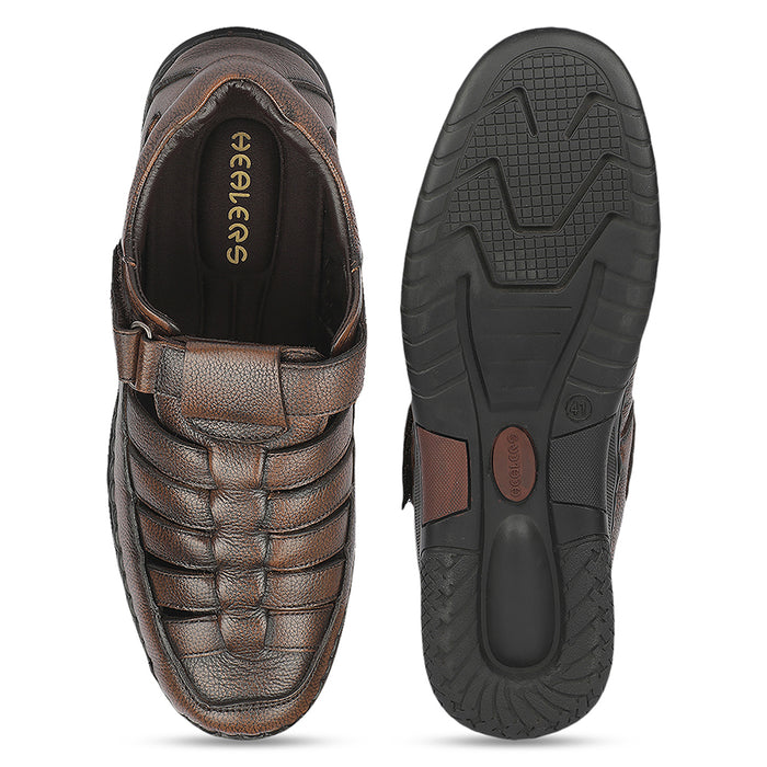 Healers ASL-11 Brown Casual Flat Sandal for Men by Liberty