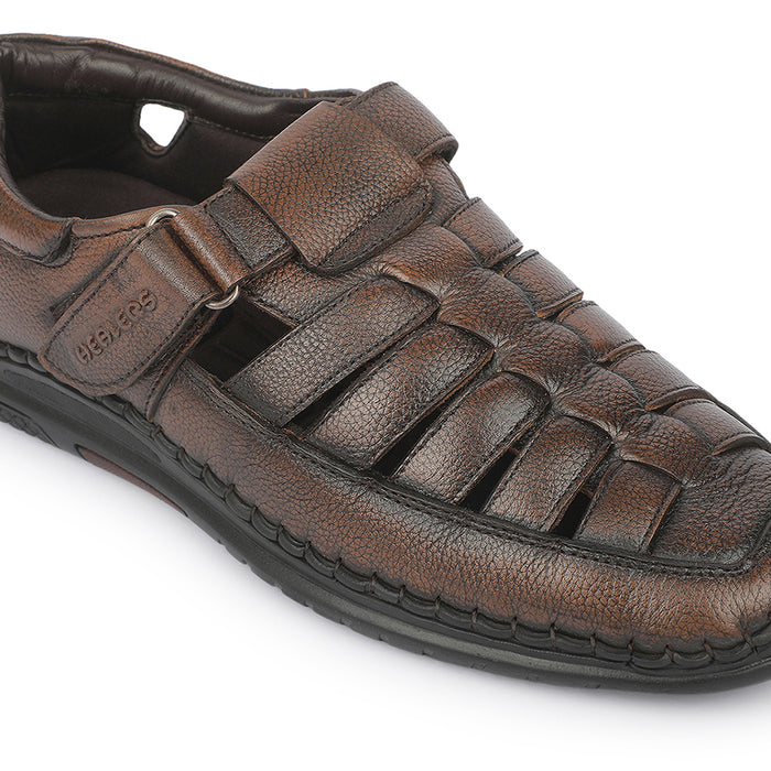 Healers ASL-11 Brown Casual Flat Sandal for Men by Liberty