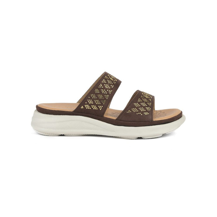 Healers Casual Brown Slippers For Women SMT-2 By Liberty
