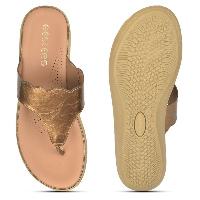 Healers Casual (Golden) Slipper For Ladies GIF-21 By Liberty