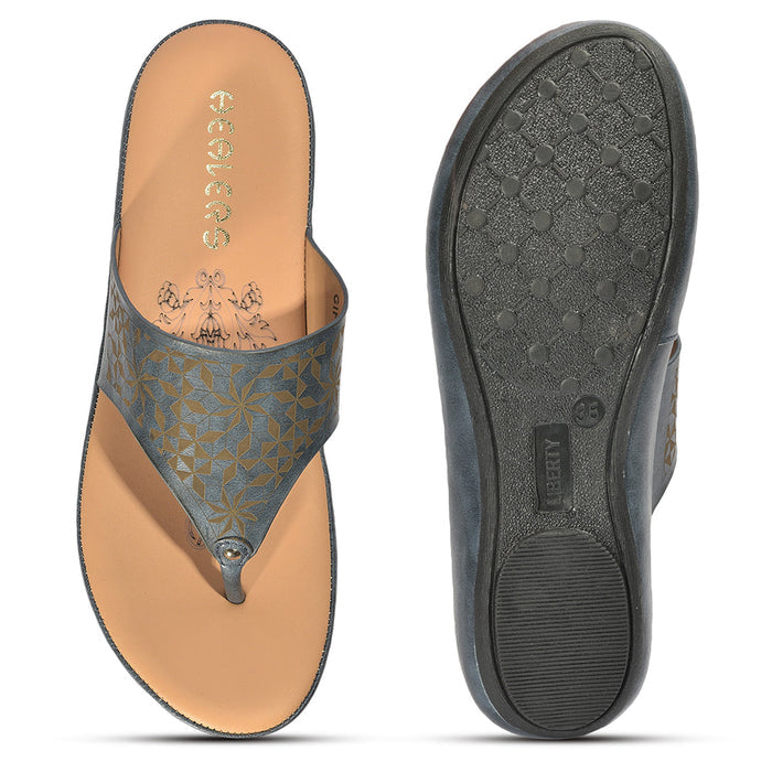 Healers Casual (N.Blue) Slipper For Ladies GIF-224 By Liberty