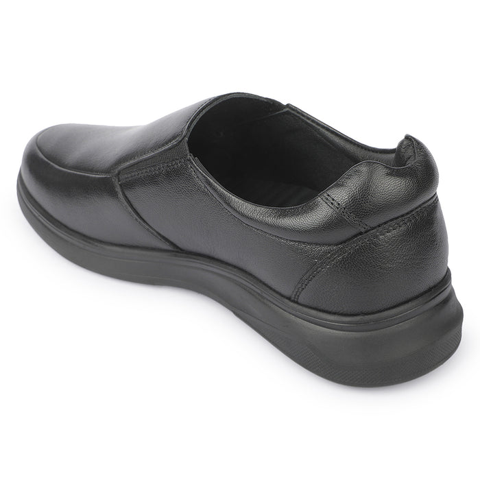Healers JJL-29 Black Formal Non Lacing Mocassin Shoes for Men by Liberty
