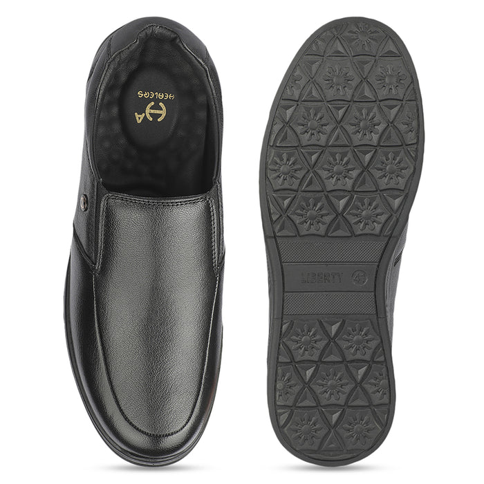 Healers JJL-29 Black Formal Non Lacing Mocassin Shoes for Men by Liberty