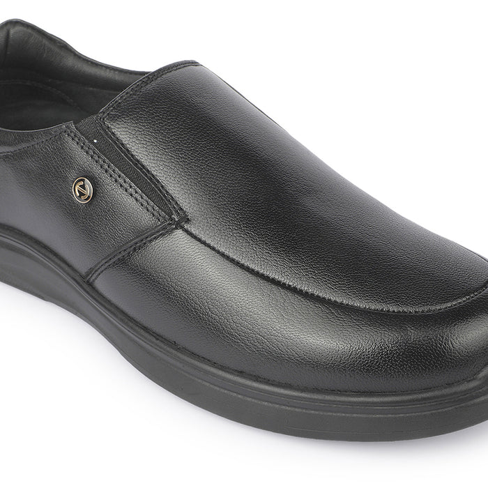 Healers JJL-29 Black Formal Non Lacing Mocassin Shoes for Men by Liberty