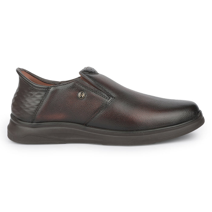 Healers JJL-29 Brown Formal Non Lacing Mocassin Shoes for Men by Liberty
