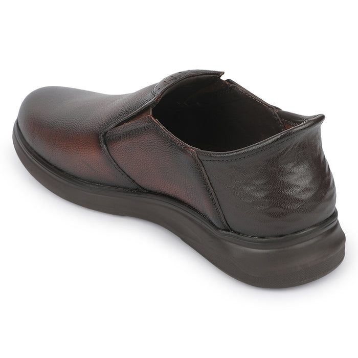 Healers JJL-29 Brown Formal Non Lacing Mocassin Shoes for Men by Liberty