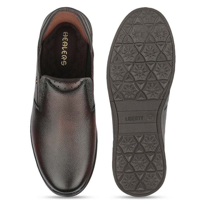 Healers JJL-29 Brown Formal Non Lacing Mocassin Shoes for Men by Liberty