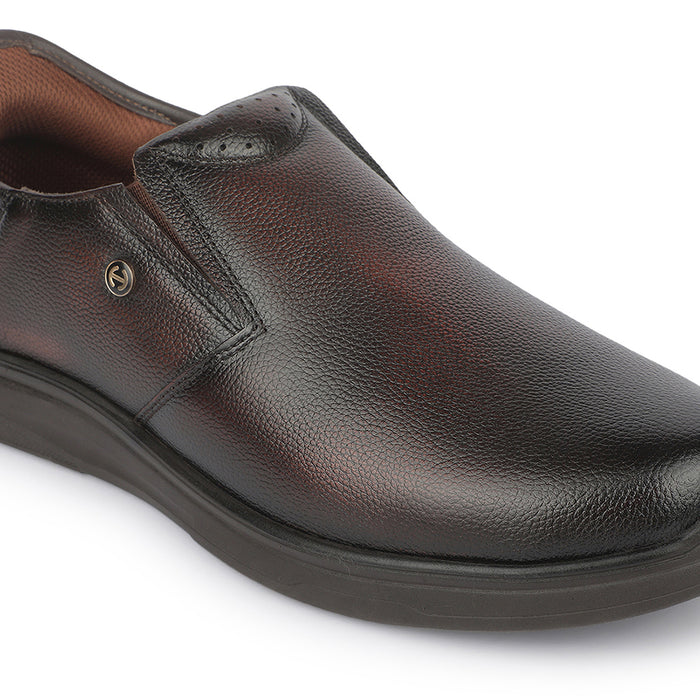Healers JJL-29 Brown Formal Non Lacing Mocassin Shoes for Men by Liberty