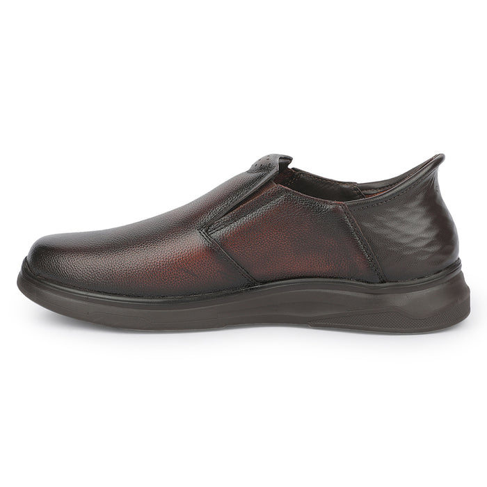 Healers JJL-29 Brown Formal Non Lacing Mocassin Shoes for Men by Liberty