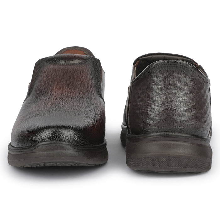 Healers JJL-29 Brown Formal Non Lacing Mocassin Shoes for Men by Liberty