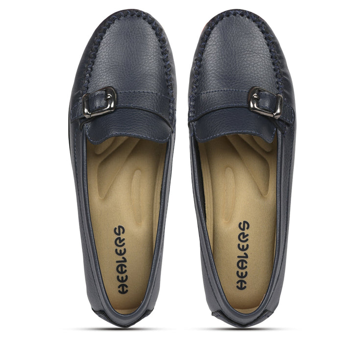 Healers Navy Blue Casual Loafers For Women GI-SML-1 By Liberty