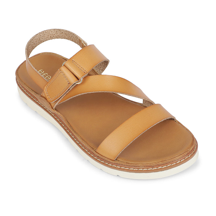 Healers Tan Casual Flat Sandal For Women Zq Hdsn 07 By Liberty