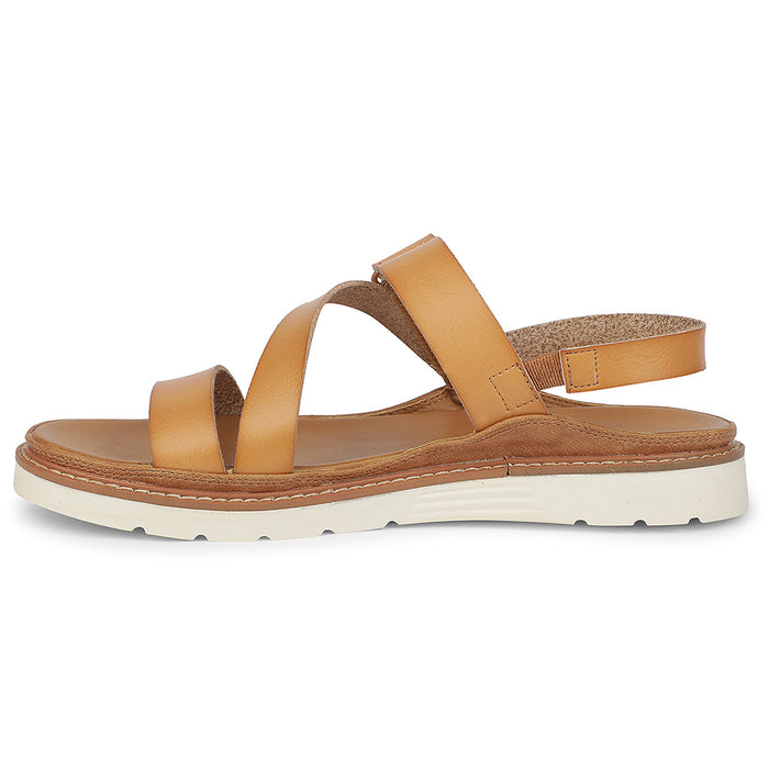 Healers Tan Casual Flat Sandal For Women Zq Hdsn 07 By Liberty