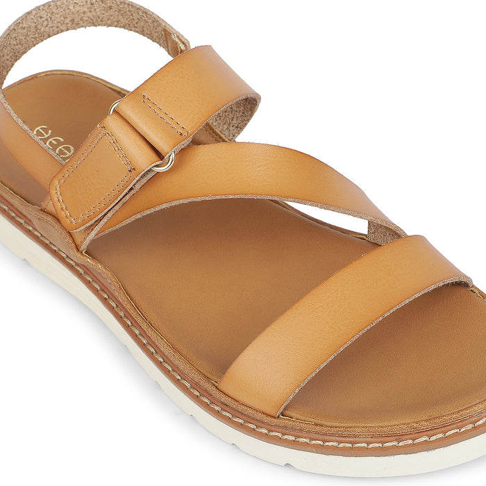 Healers Tan Casual Flat Sandal For Women Zq Hdsn 07 By Liberty