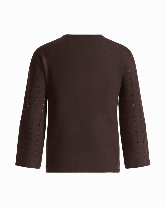 Anne Klein Heat Set Crew Neck Long Sleeve Sweater