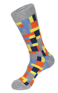Heather Basic Blocks Crew Socks