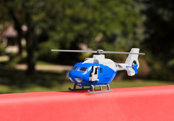 Blue toy helicopter
