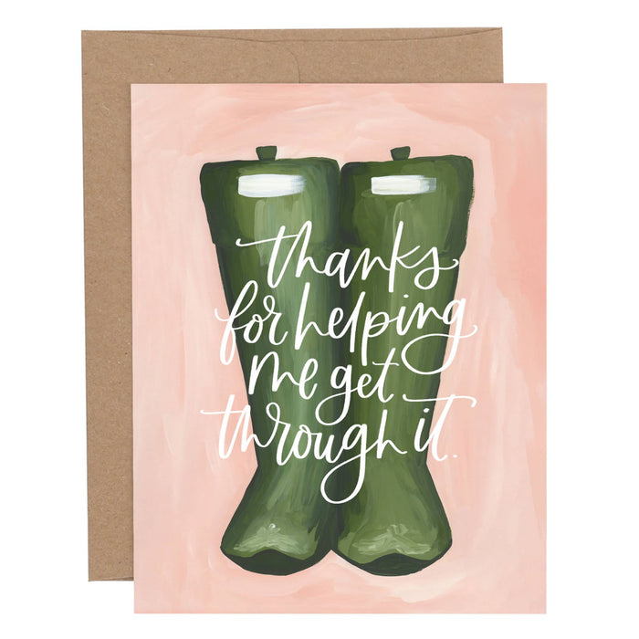Helping Me Rain Boots Card