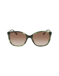 Anne Klein Olive Horn Horn Classic Square Sunglasses